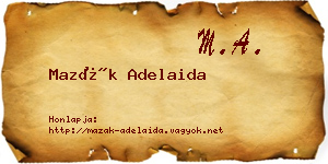 Mazák Adelaida névjegykártya